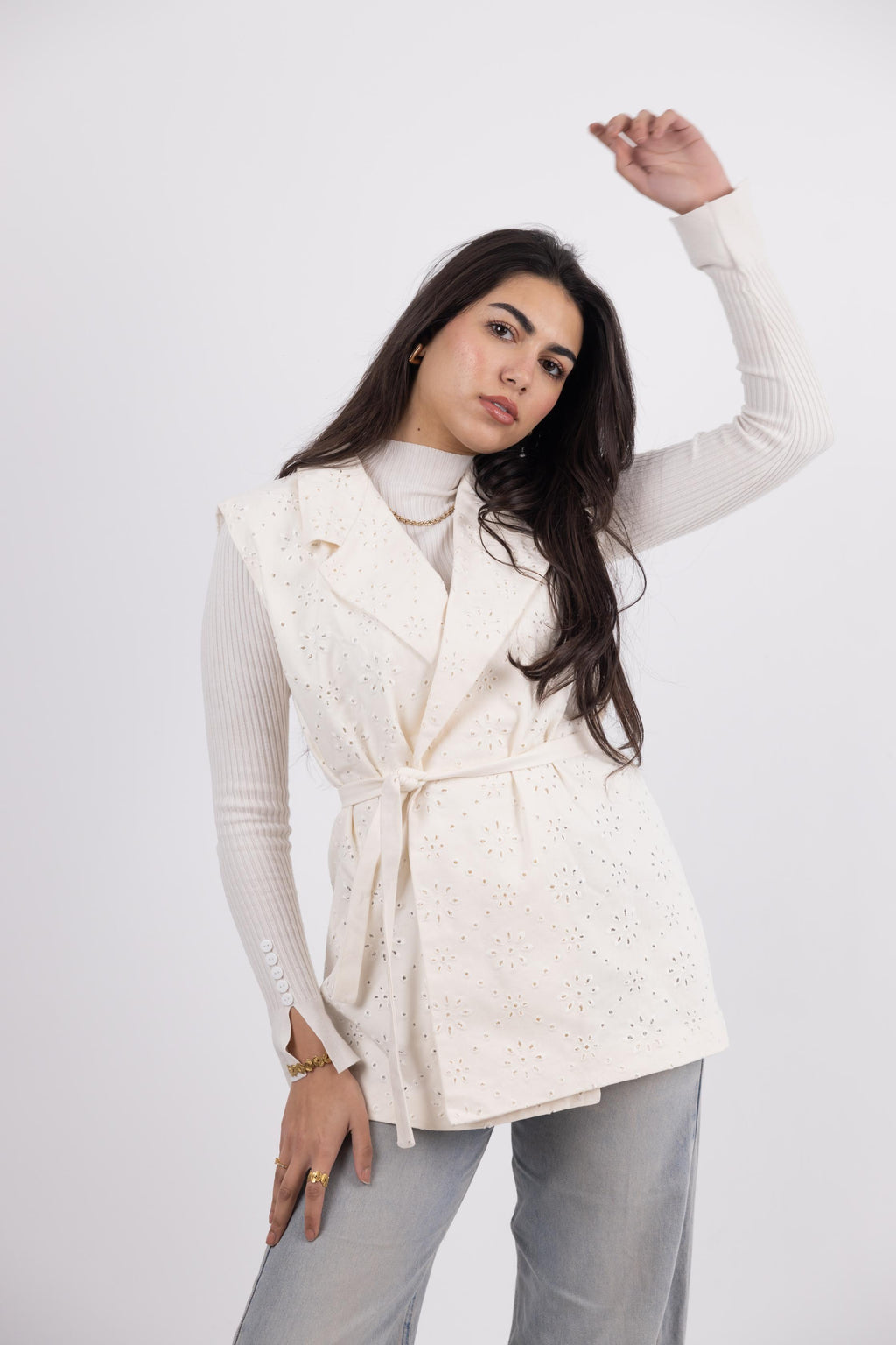 Ivory Cutwork Vest
