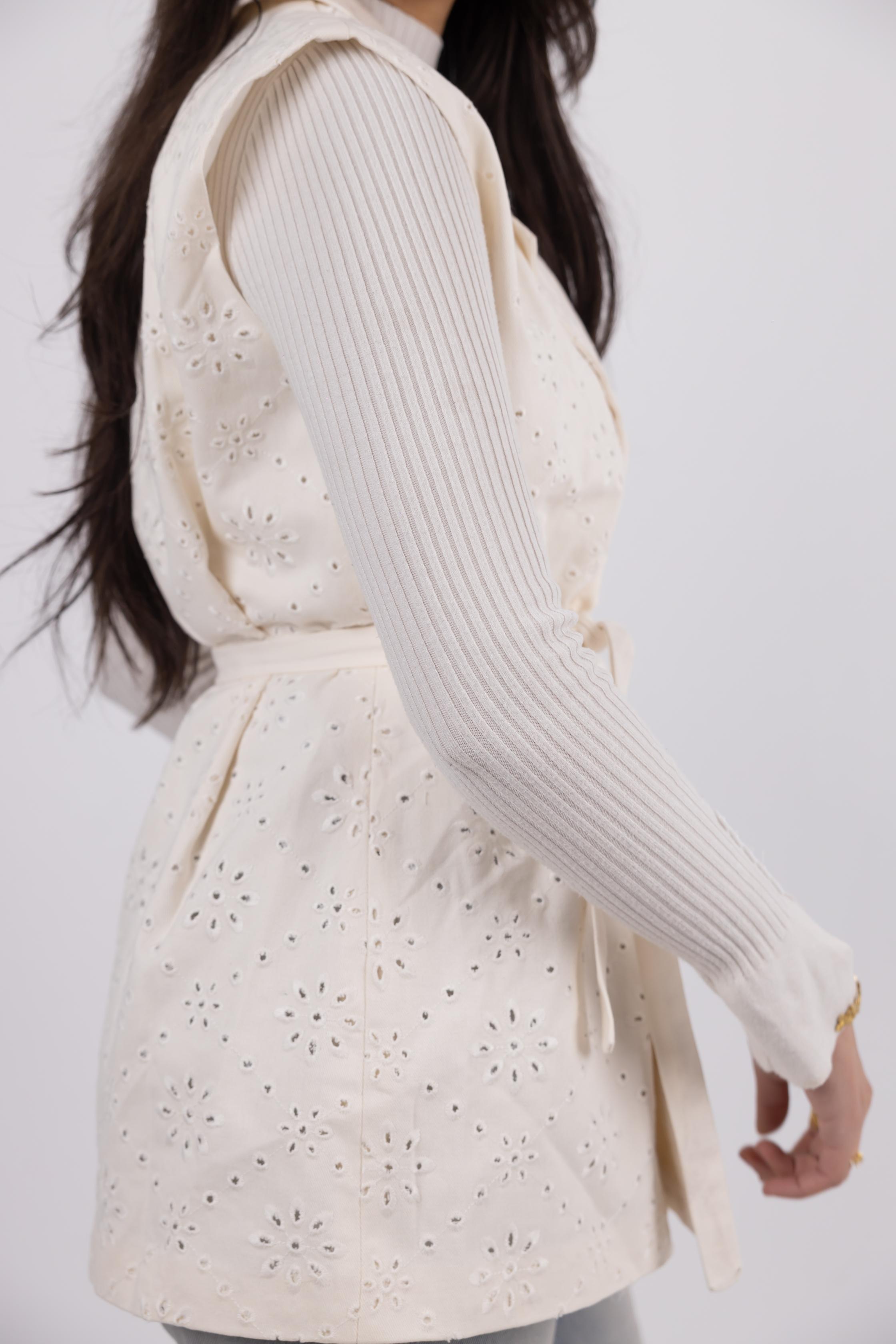 Ivory Cutwork Vest