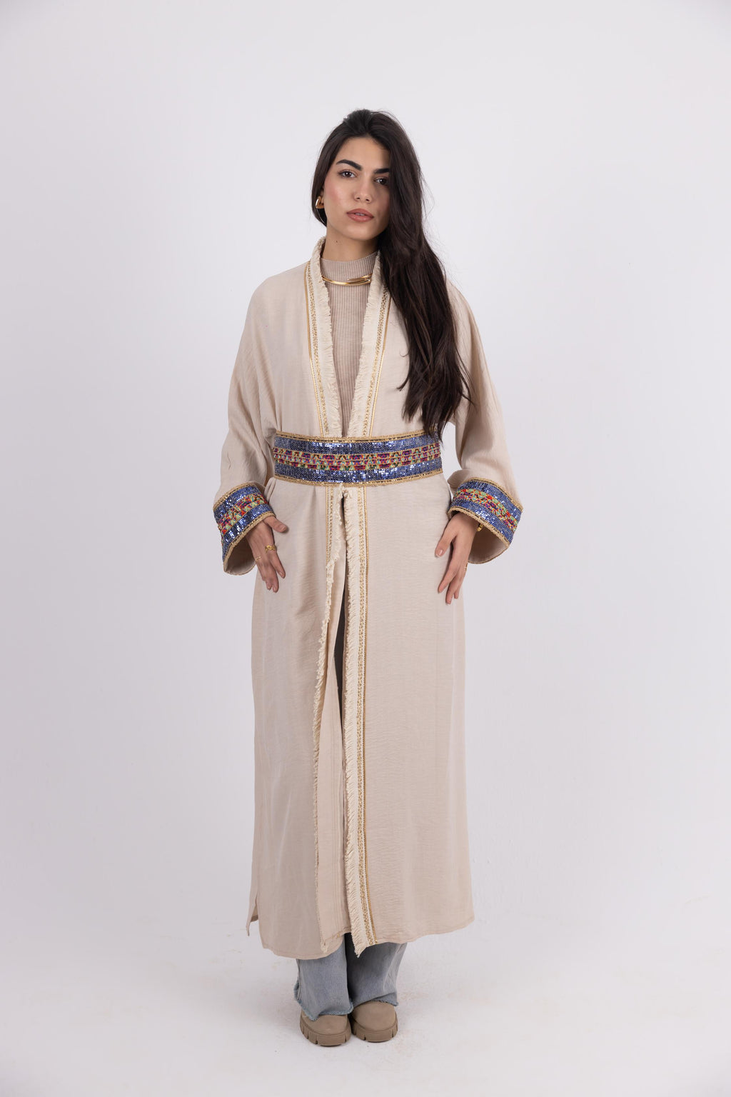 TALIA Embroidered Linen Kimono