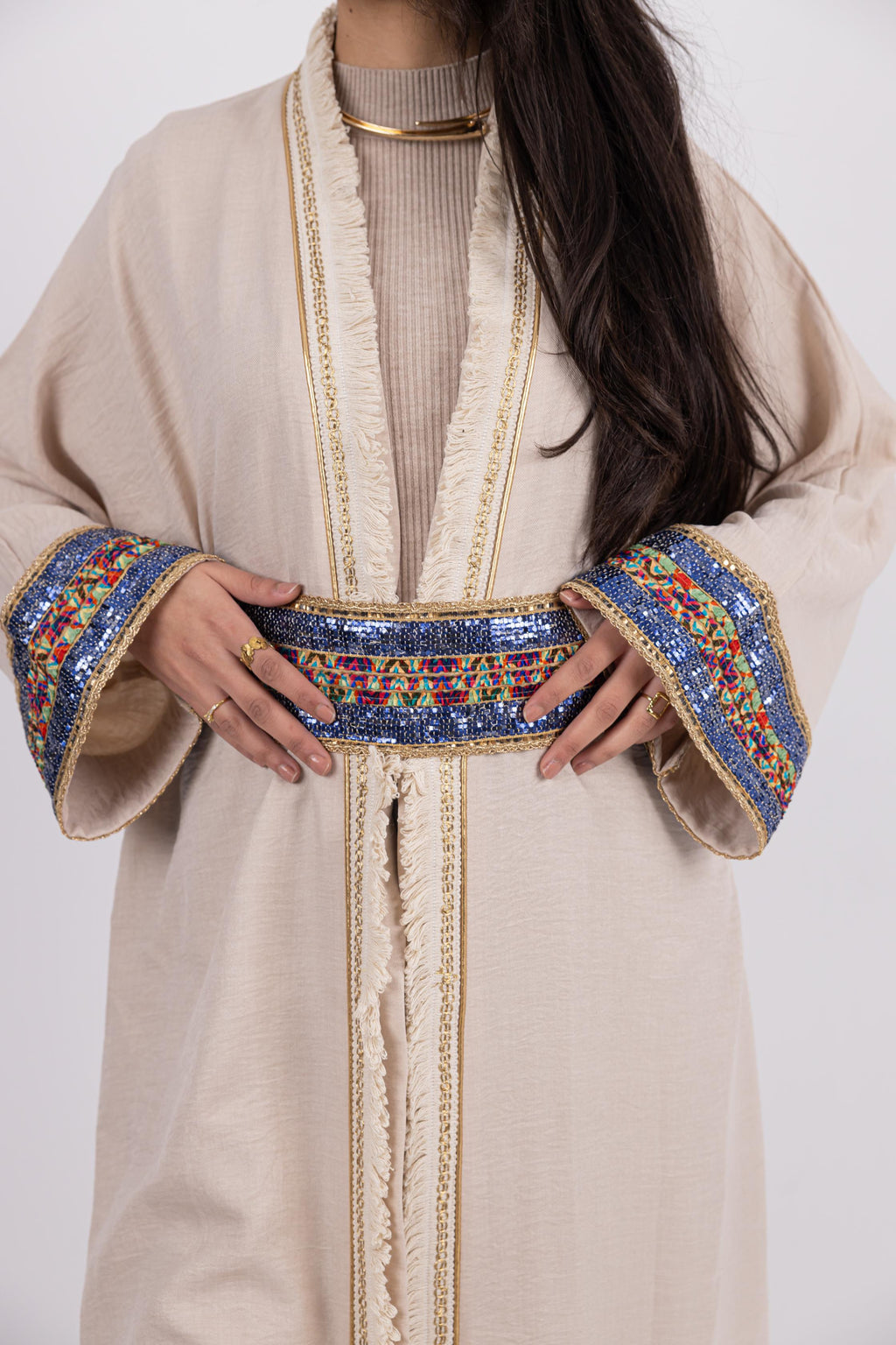 TALIA Embroidered Linen Kimono