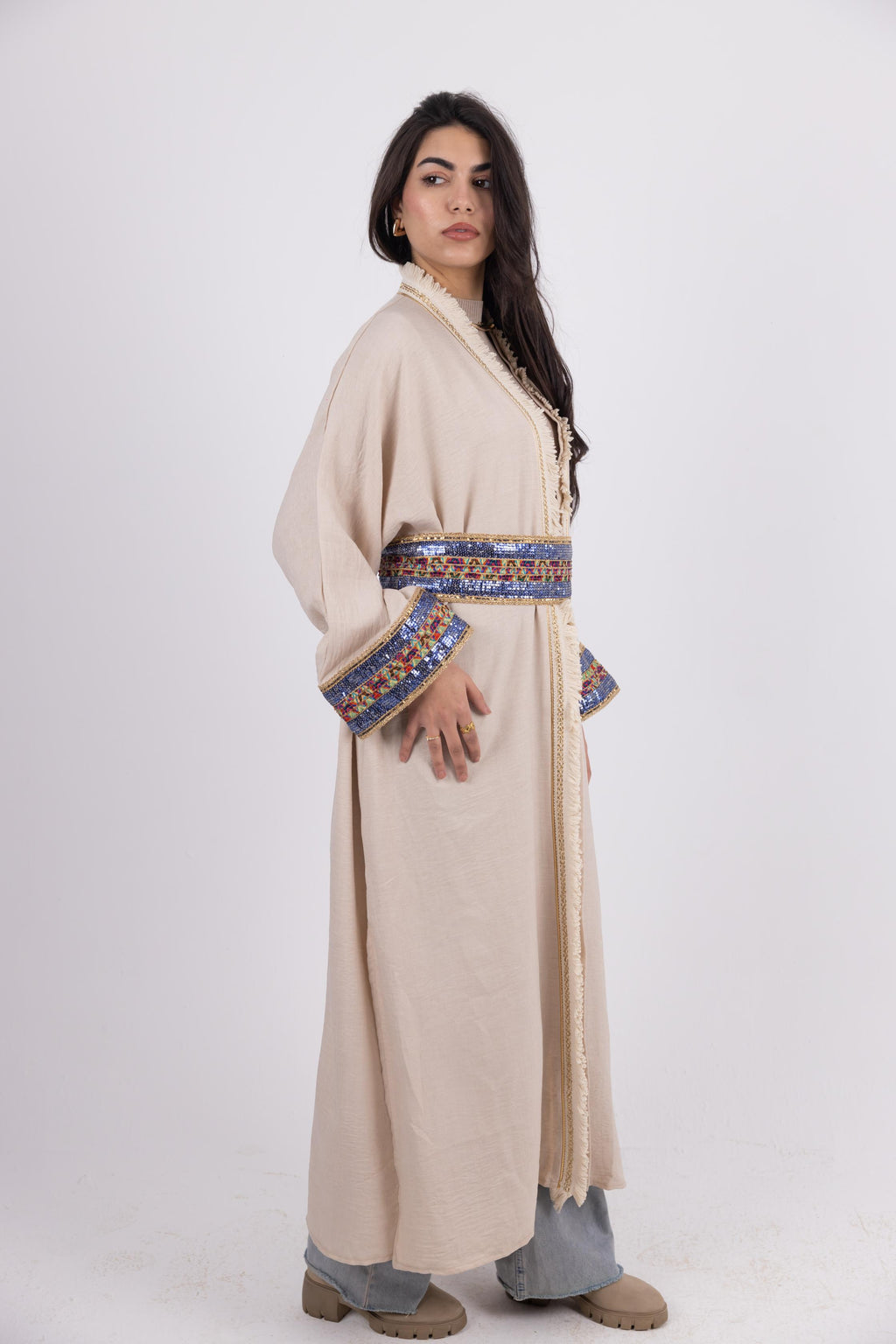 TALIA Embroidered Linen Kimono