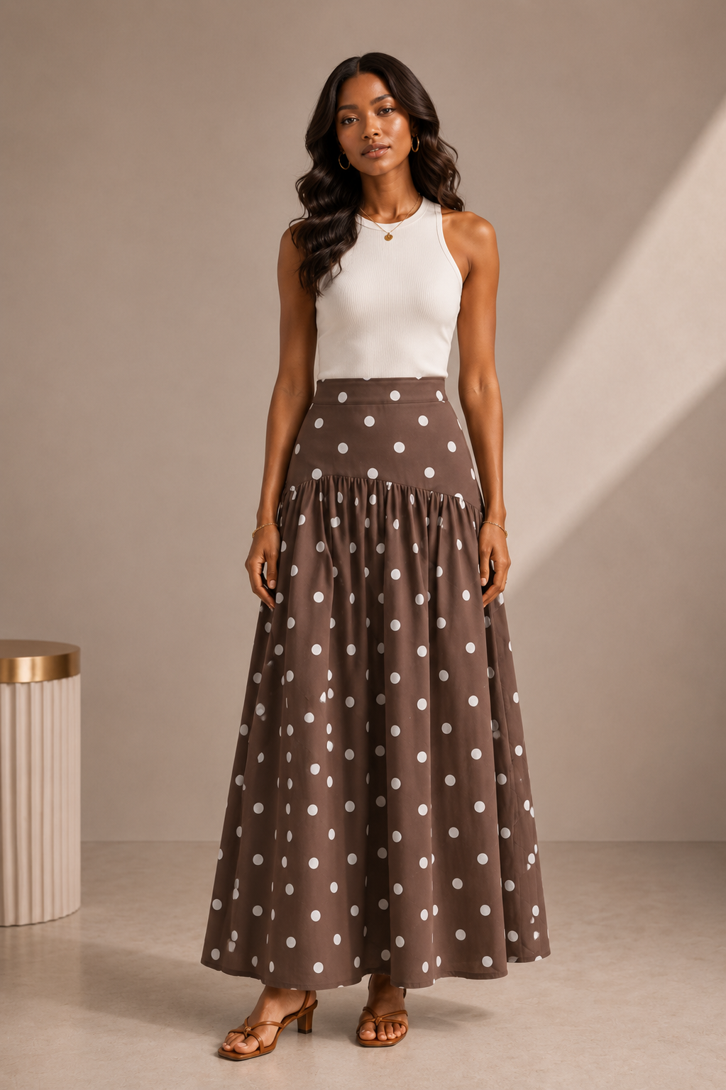 Mocha Dot Skirt